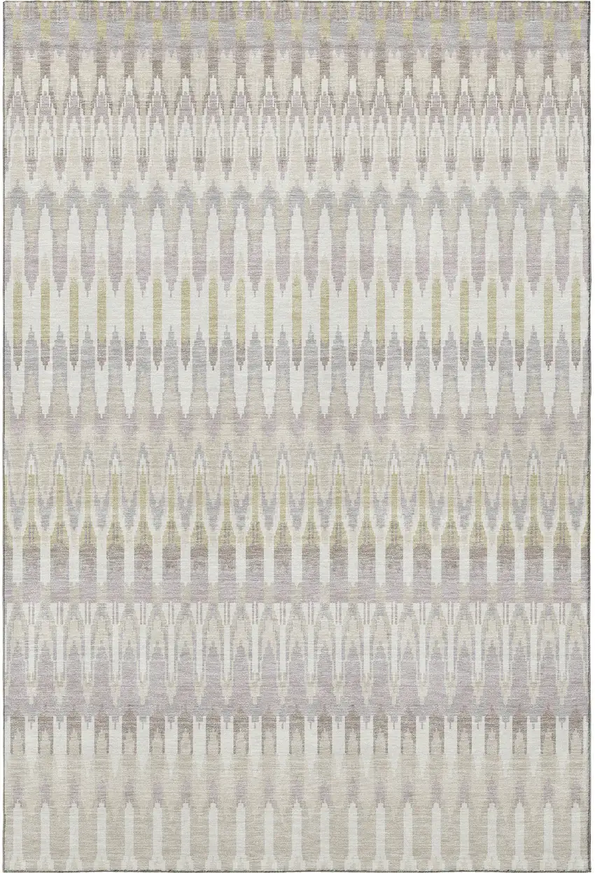 Beige Gold And Gray Southwestern Washable Area Rug With UV Protection Photo 4