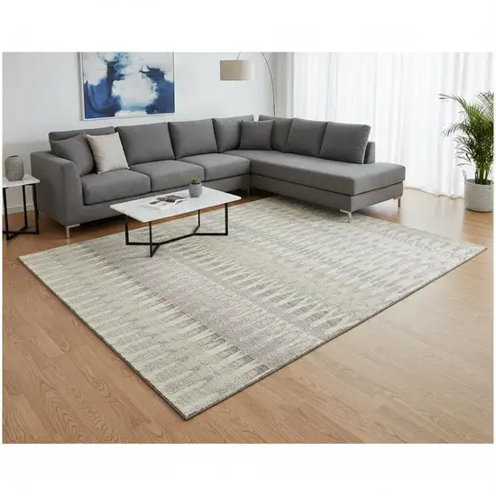 Beige Gold And Gray Southwestern Washable Area Rug With UV Protection Photo 2