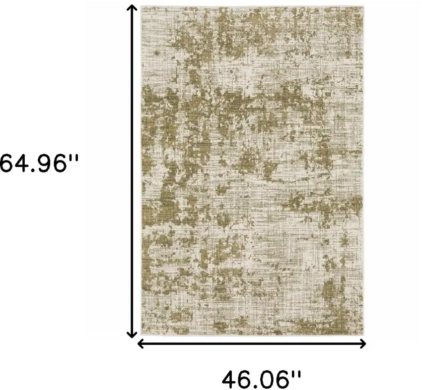Beige Gold And Grey Abstract Power Loom Stain Resistant Area Rug Photo 10