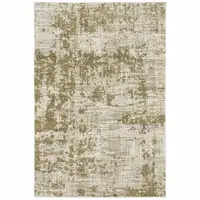 Photo of Beige Gold And Grey Abstract Power Loom Stain Resistant Area Rug