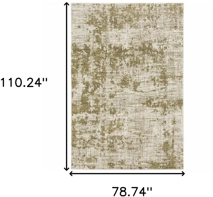Beige Gold And Grey Abstract Power Loom Stain Resistant Area Rug Photo 10