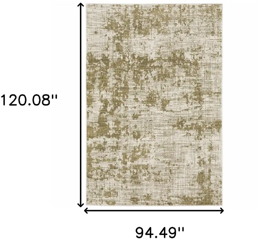 Beige Gold And Grey Abstract Power Loom Stain Resistant Area Rug Photo 10