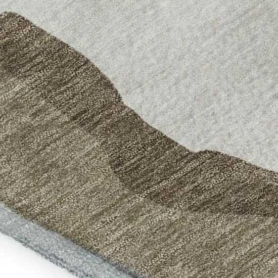 Beige Gold And Taupe Abstract Washable Area Rug With UV Protection Photo 8