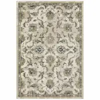 Photo of Beige Gold Blue And Grey Oriental Power Loom Stain Resistant Area Rug