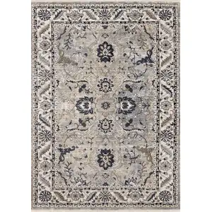 Photo of Beige Gray And Black Medallion Area Rug