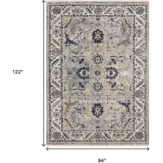 Beige Gray And Black Medallion Area Rug Photo 3