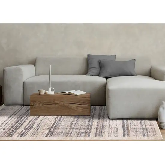 Beige Gray And Brown Abstract Area Rug Photo 6