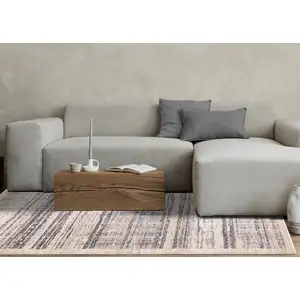 Photo of Beige Gray And Brown Abstract Area Rug