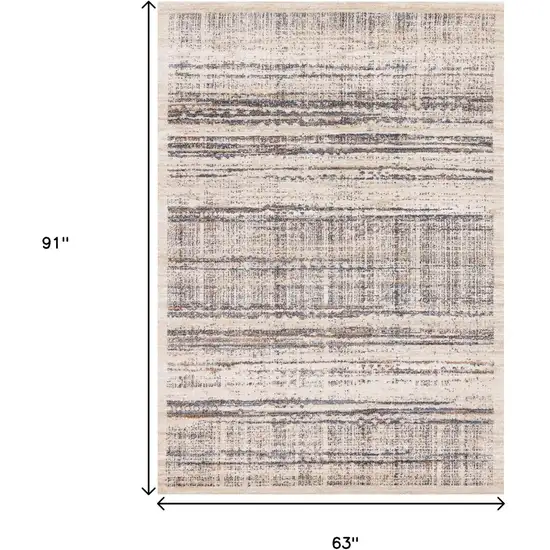 Beige Gray And Brown Abstract Area Rug Photo 3