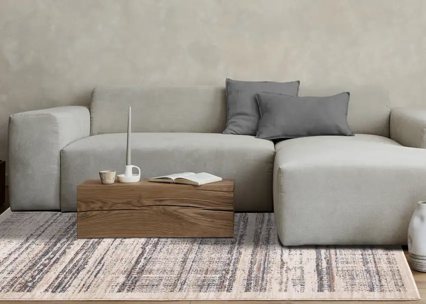 Beige Gray And Brown Abstract Area Rug Photo 5