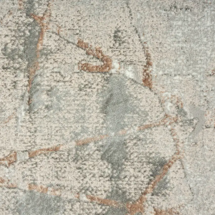 Beige Gray And Brown Abstract Area Rug Photo 8