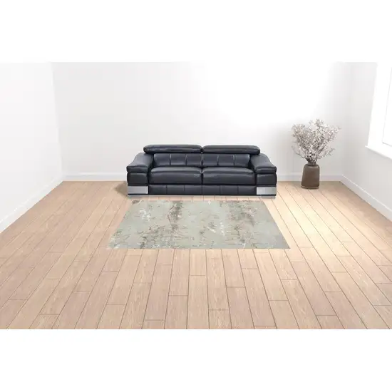Beige Gray And Brown Abstract Area Rug Photo 2