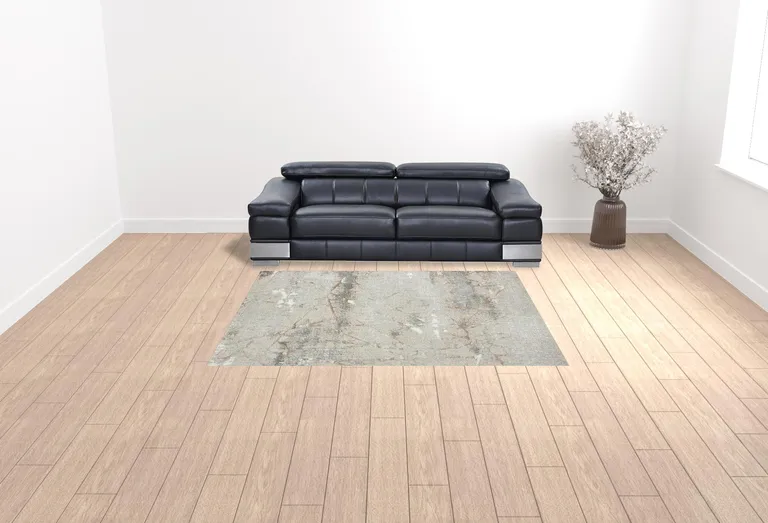 Beige Gray And Brown Abstract Area Rug Photo 2