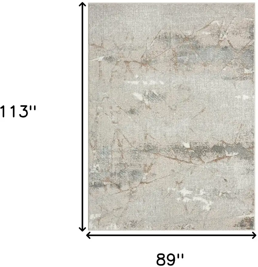 Beige Gray And Brown Abstract Area Rug Photo 7