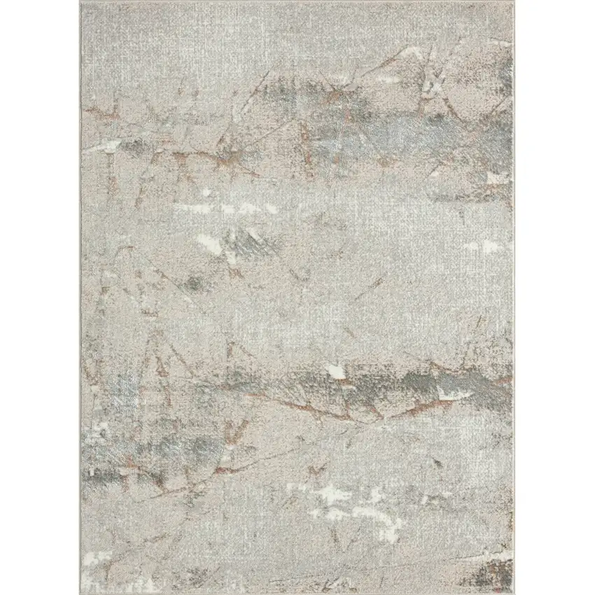 Beige Gray And Brown Abstract Stain Resistant Area Rug Photo 1