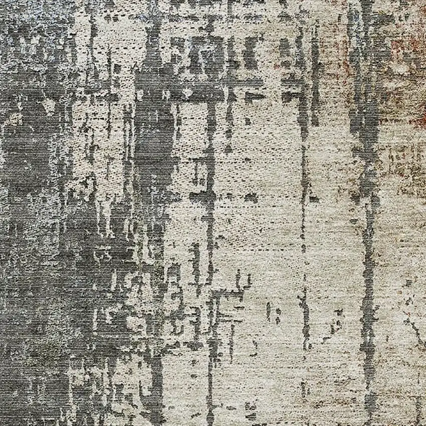 Beige Gray And Brown Abstract Washable Area Rug With UV Protection Photo 4