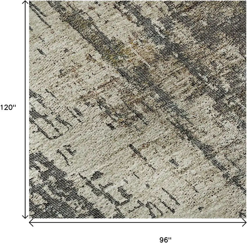 Beige Gray And Brown Abstract Washable Area Rug With UV Protection Photo 9