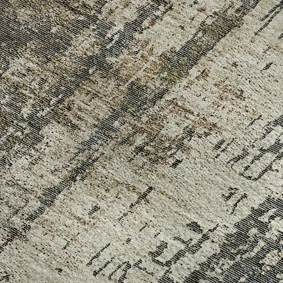 Beige Gray And Brown Abstract Washable Area Rug With UV Protection Photo 3