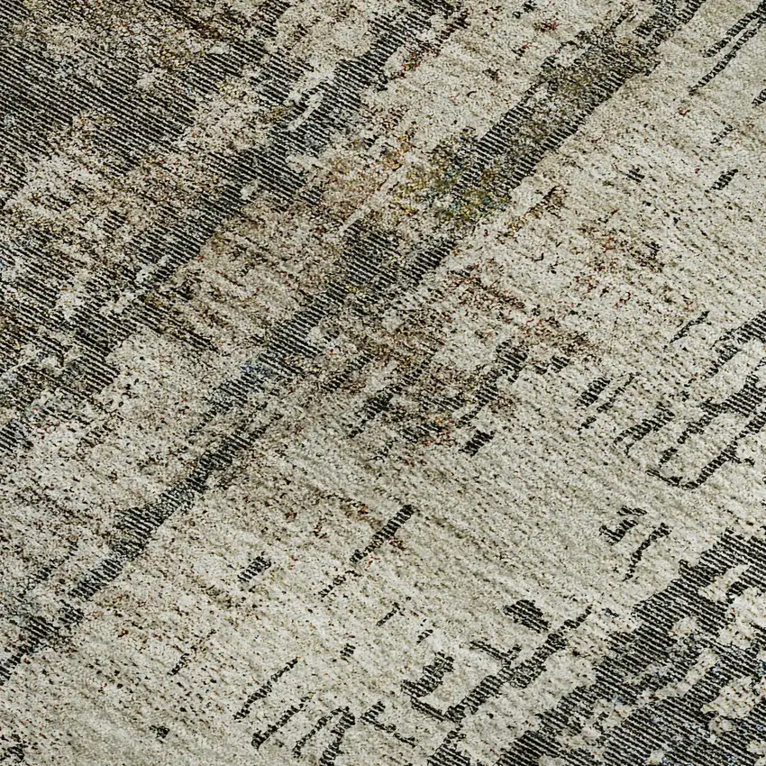 Beige Gray And Brown Abstract Washable Area Rug With UV Protection Photo 3