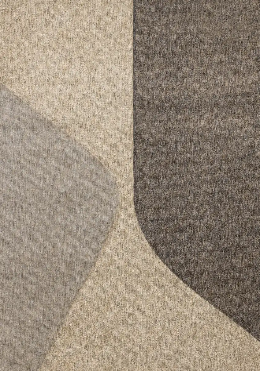 Beige Gray And Brown Geometric Area Rug Photo 2