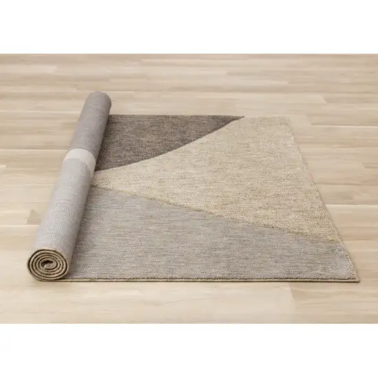 Beige Gray And Brown Geometric Area Rug Photo 9