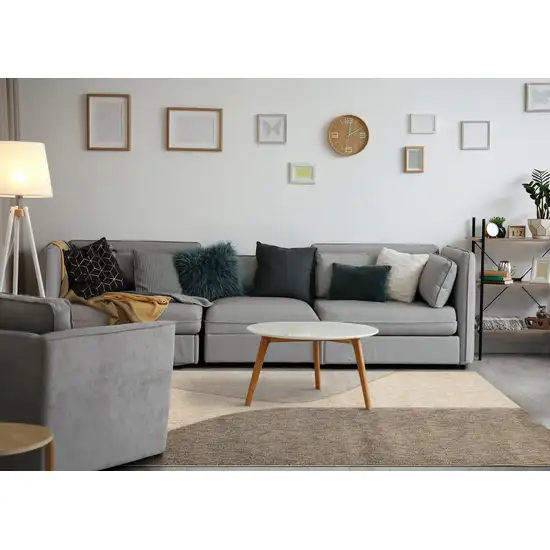 Beige Gray And Brown Geometric Area Rug Photo 6