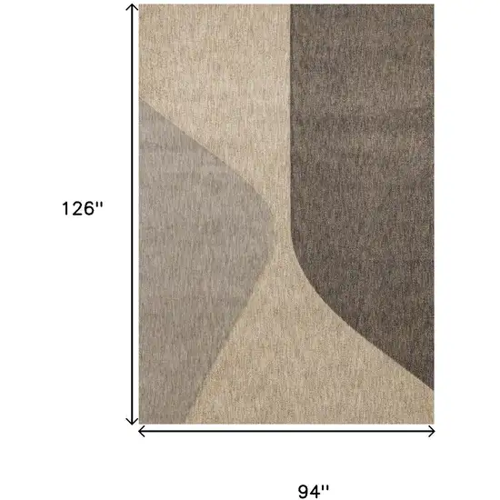 Beige Gray And Brown Geometric Area Rug Photo 3