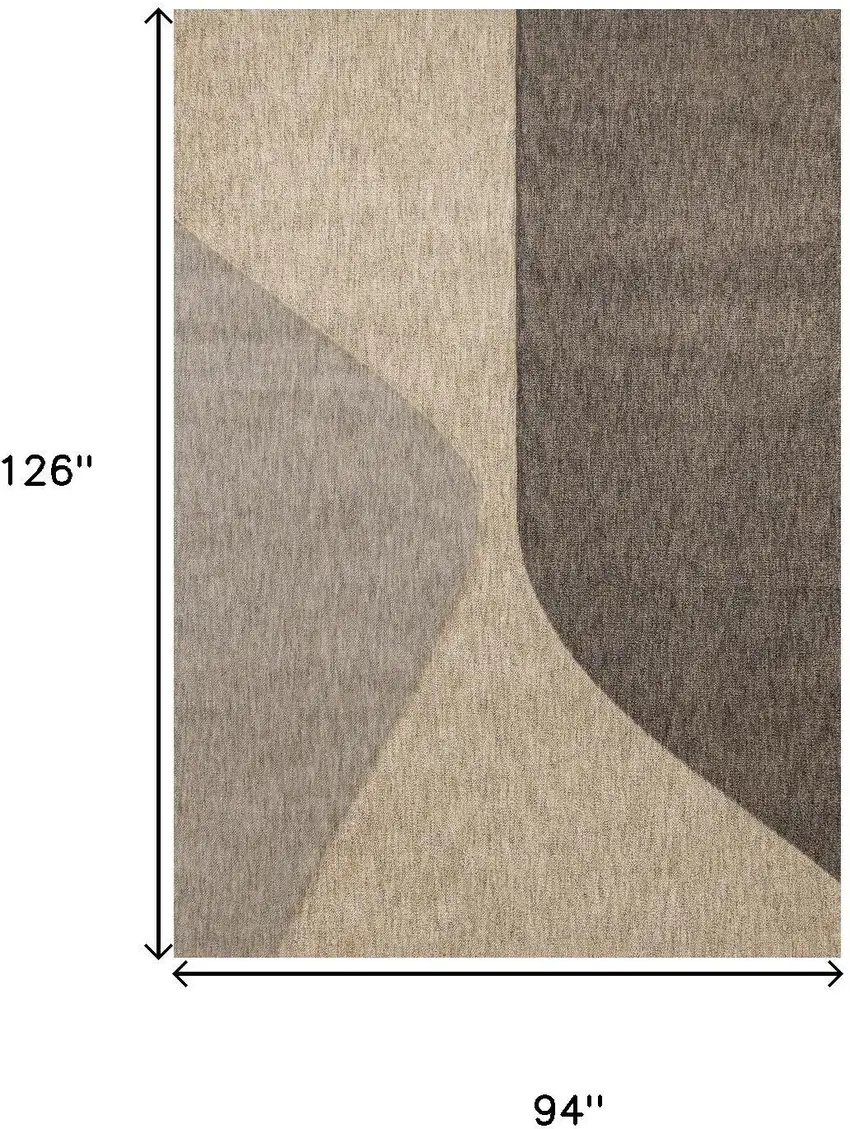 Beige Gray And Brown Geometric Area Rug Photo 3