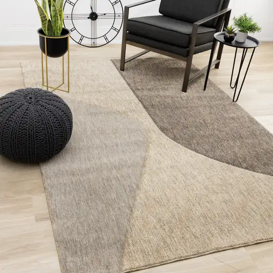 Beige Gray And Brown Geometric Area Rug Photo 5