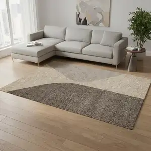 Photo of Beige Gray And Brown Geometric Area Rug