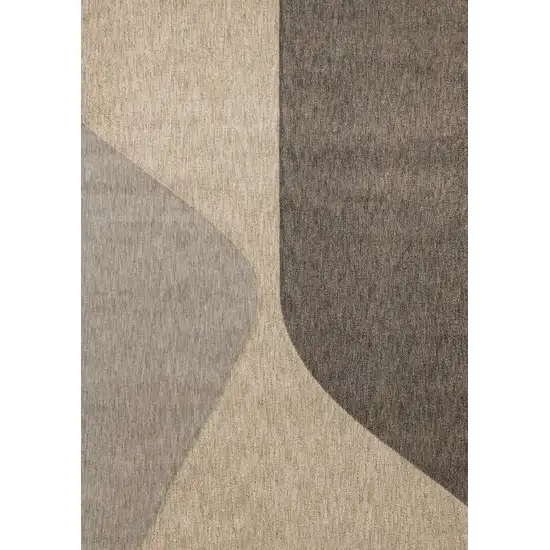 Beige Gray And Brown Geometric Area Rug Photo 2