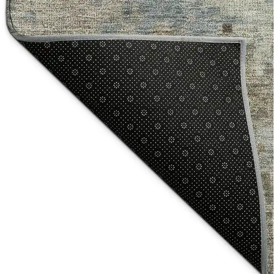 Beige Gray And Chocolate Abstract Washable Indoor Outdoor Area Rug Photo 9