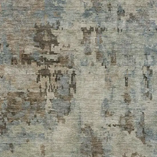 Beige Gray And Chocolate Abstract Washable Indoor Outdoor Area Rug Photo 2