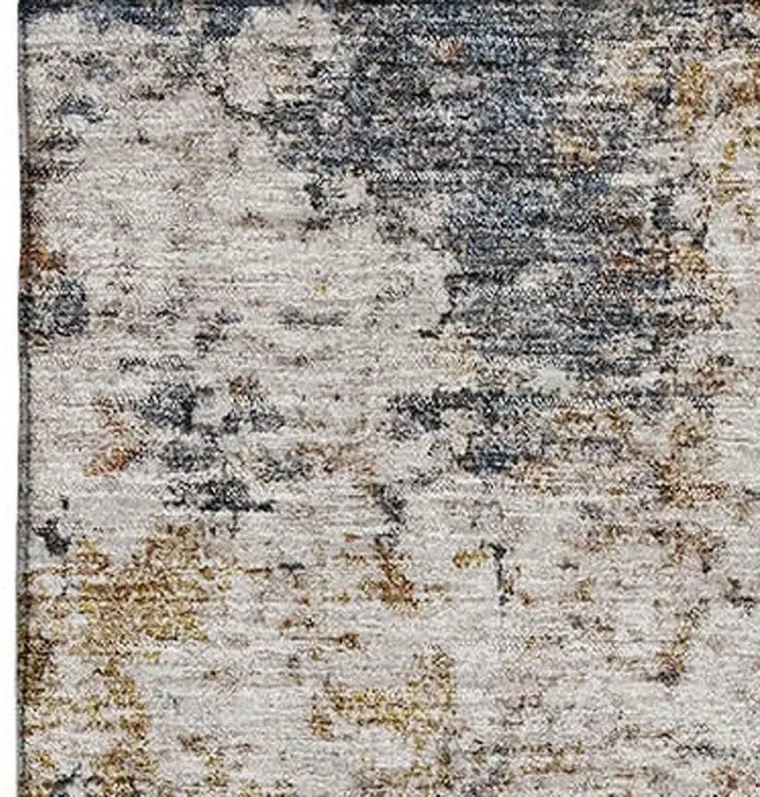 Beige Gray And Copper Abstract Washable Area Rug With UV Protection Photo 5