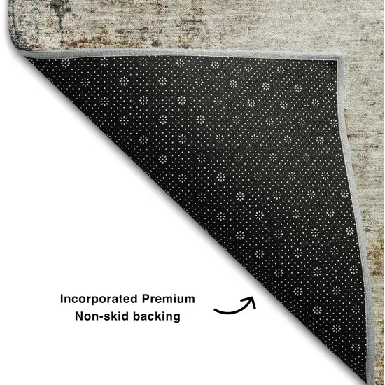 Beige Gray And Copper Abstract Washable Area Rug With UV Protection Photo 4