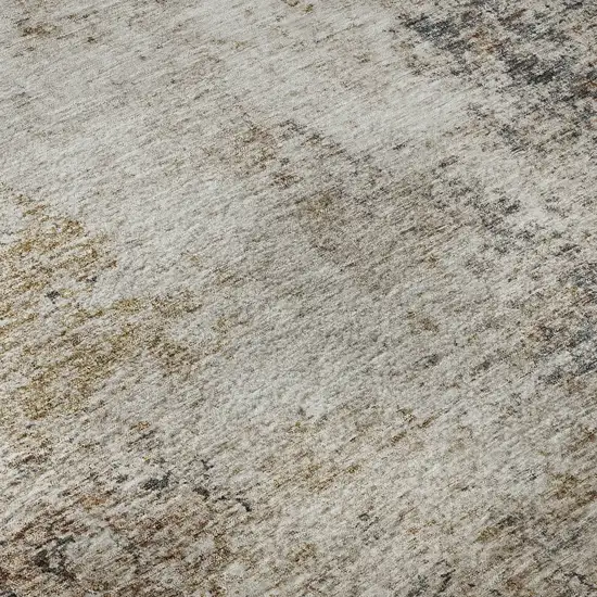 Beige Gray And Copper Abstract Washable Area Rug With UV Protection Photo 7