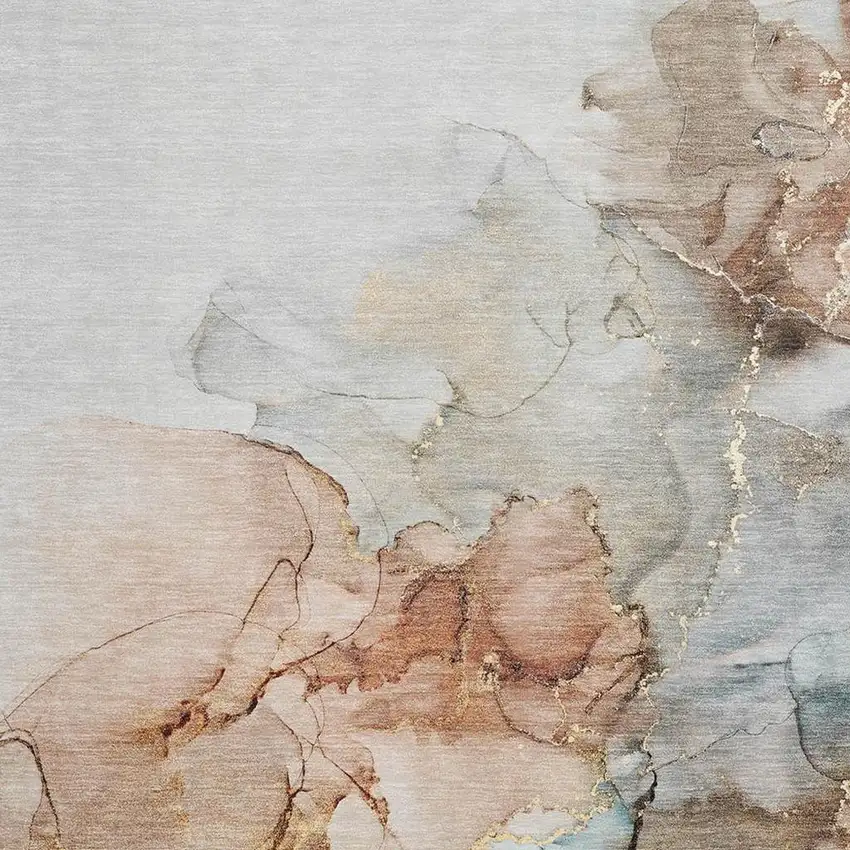 Beige Gray And Ivory Abstract Washable Area Rug With UV Protection Photo 3