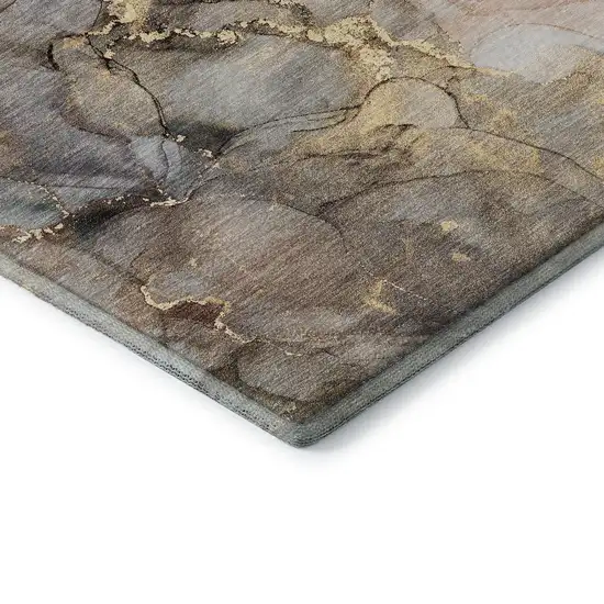 Beige Gray And Ivory Abstract Washable Area Rug With UV Protection Photo 8