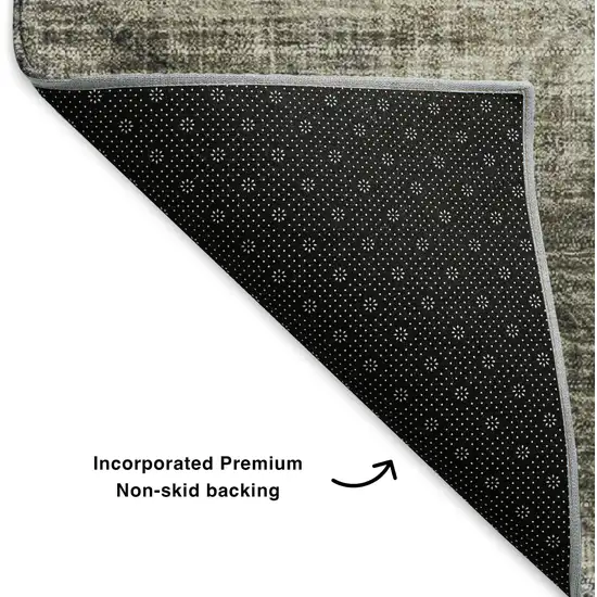 Beige Gray And Ivory Abstract Washable Area Rug With UV Protection Photo 8