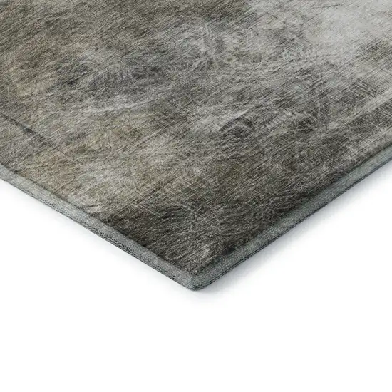 Beige Gray And Ivory Abstract Washable Area Rug With UV Protection Photo 7