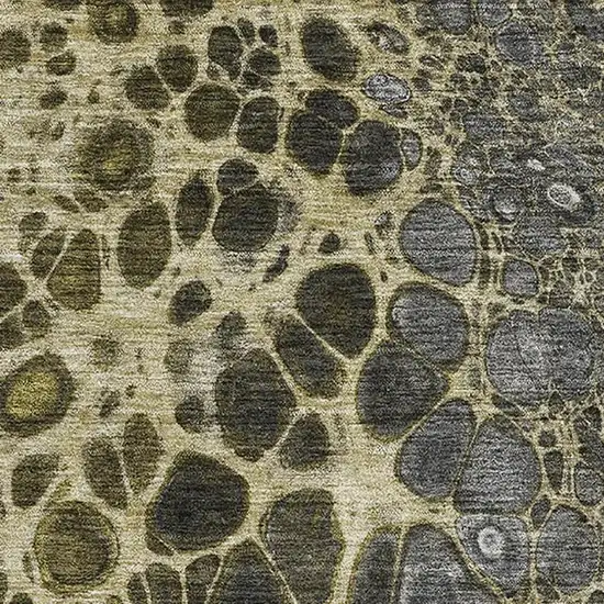 Beige Gray And Ivory Abstract Washable Area Rug With UV Protection Photo 2