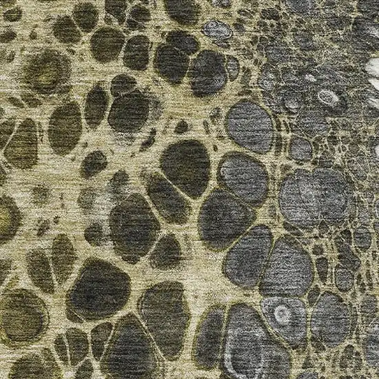 Beige Gray And Ivory Abstract Washable Area Rug With UV Protection Photo 2