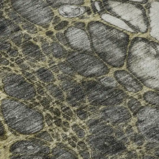 Beige Gray And Ivory Abstract Washable Area Rug With UV Protection Photo 9