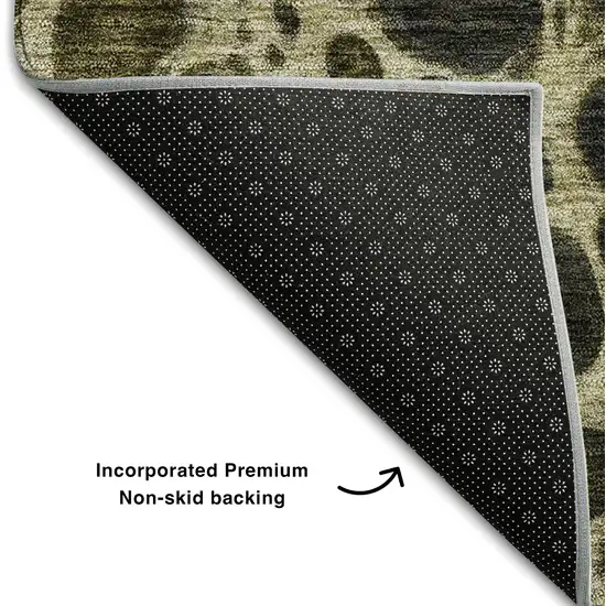 Beige Gray And Ivory Abstract Washable Area Rug With UV Protection Photo 6