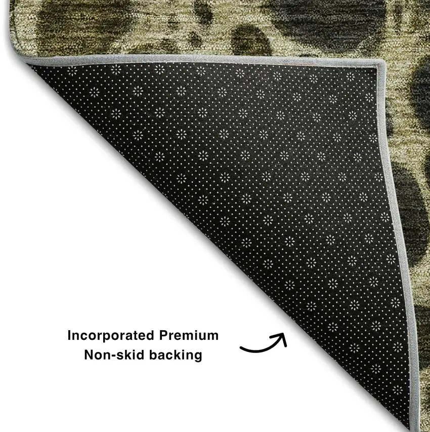 Beige Gray And Ivory Abstract Washable Area Rug With UV Protection Photo 6