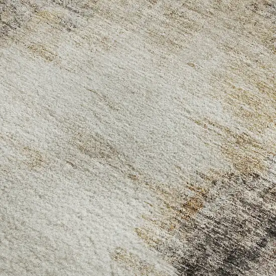Beige Gray And Ivory Abstract Washable Area Rug With UV Protection Photo 6