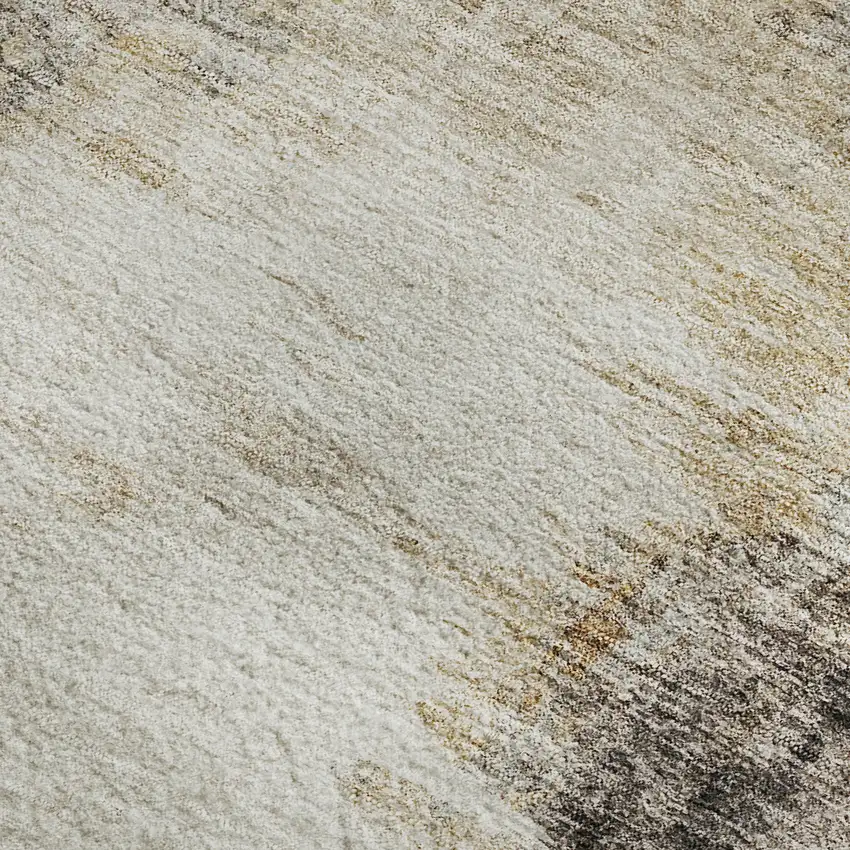 Beige Gray And Ivory Abstract Washable Area Rug With UV Protection Photo 6