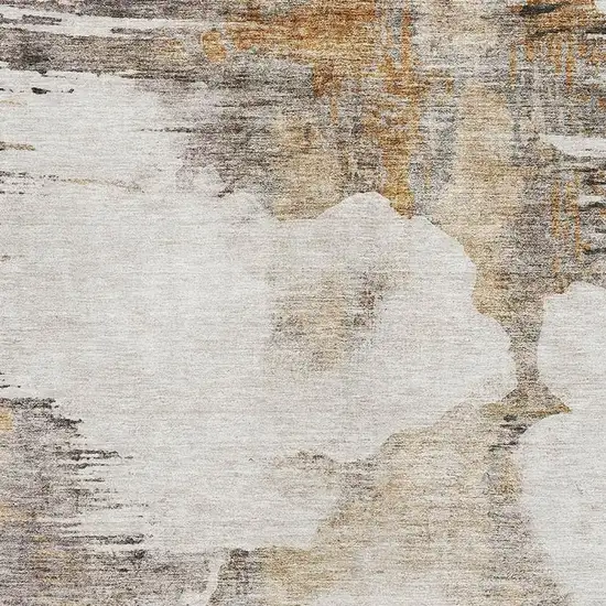 Beige Gray And Ivory Abstract Washable Area Rug With UV Protection Photo 4
