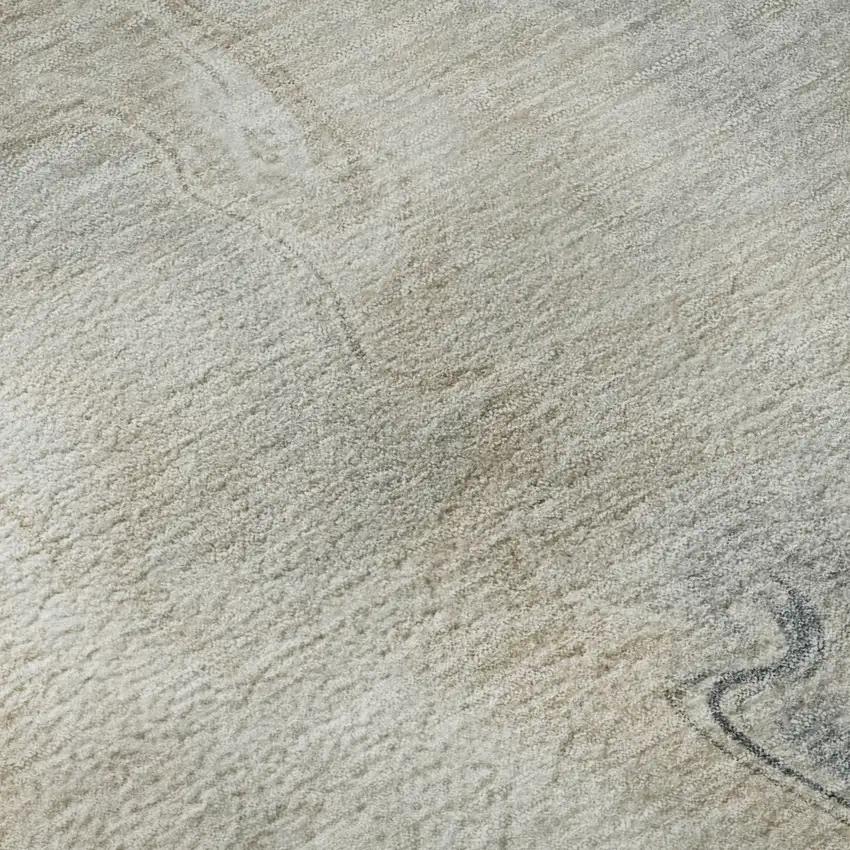 Beige Gray And Ivory Abstract Washable Area Rug With UV Protection Photo 8