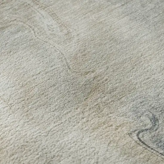 Beige Gray And Ivory Abstract Washable Area Rug With UV Protection Photo 9